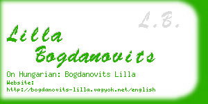 lilla bogdanovits business card